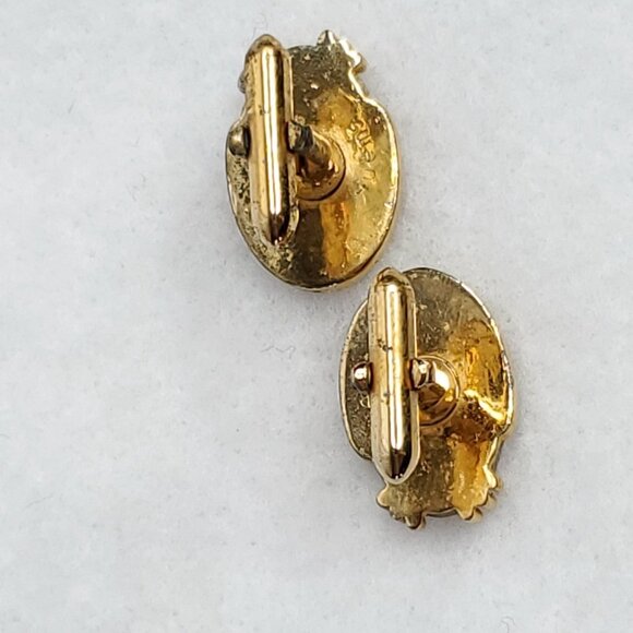 Vintage Abalone Cufflinks Gold Tone Oval Mother Of Pearl - Picture 4 of 7